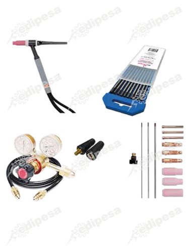LINCOLN ELECTRIC Kit de accesorios TIG RF500578 Antorcha TIG + Electrodo + Regulador p/argon + Conectores