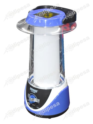LUDGER Lámpara de Emergencia recargable LED EL-536USV 360° c/panel solar