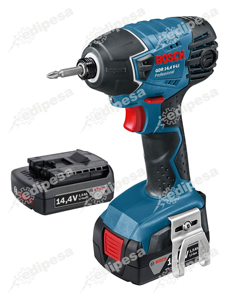 BOSCH Atornillador d/impacto Inalámbrico GDR14.4V-LI 1/4pulg 14.4V 2800RPM  c/2 baterias