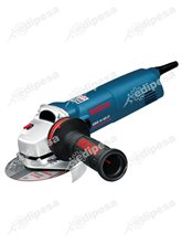 BOSCH Amoladora GWS14-125 5pulg 1400W 2200-7500RPM Kickback Stop + Disco flap