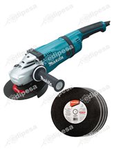 MAKITA Combo Amoladora 7pulg GA7040S 2600W 8500RPM Industrial +5 discos