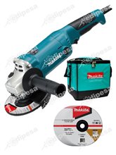 MAKITA Combo Amoladora 5pulg GA5020 + 10 Discos + Kit d/seguridad