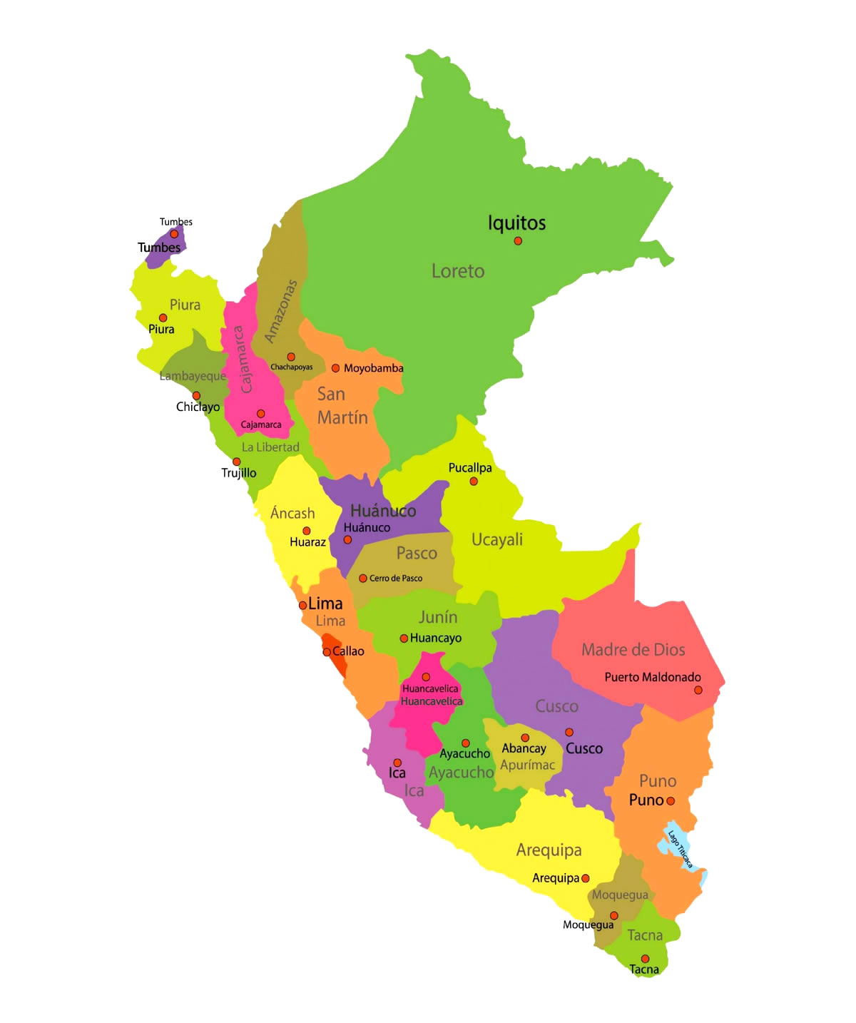 mapa departamentos